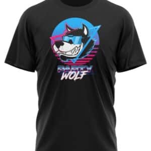 Retro Sunset Front T-Shirt by Party Wolf Clothing